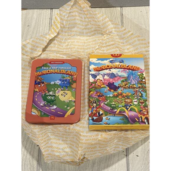 2025 McDonaldland Fry Friends Tin Collectible Passport Stickers Postcard - Picture 1 of 4